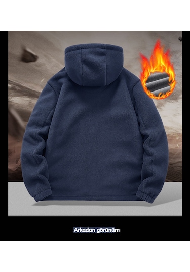 Snapbuy Kapüşonlu, Polar Erkek Ceket Lacivert