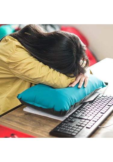 Şişme Sünger Yastık Kamp Seyahat Yastık Kumaş + Tpu Kafa Dayanağı Yastık 001