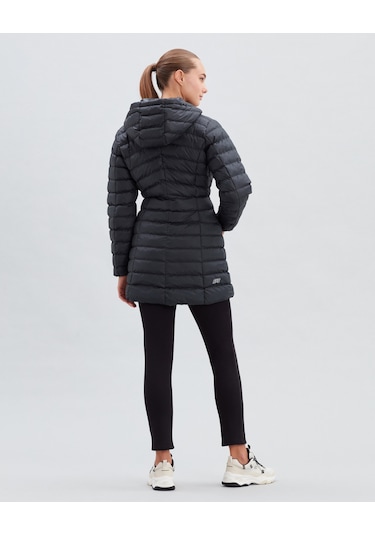 Skechers W Essential Maxi Length Hooded Jacket Kadın Siyah Mont S212005-001 Siyah