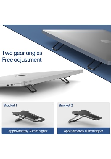 Sones 2 Adet Metal Katlanabilir Dizüstü Bilgisayar Standı Braketi Kararma