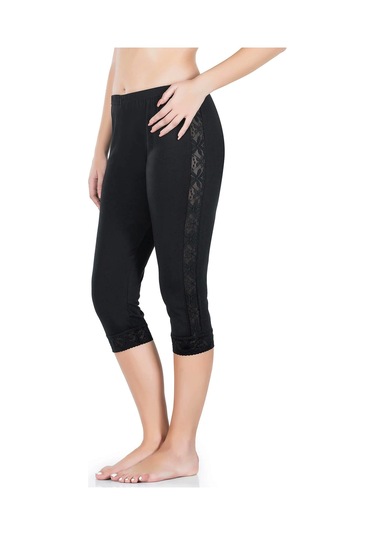 Derya Kurşun Şeritli Kısa Kadın Tayt 417 Beyaz