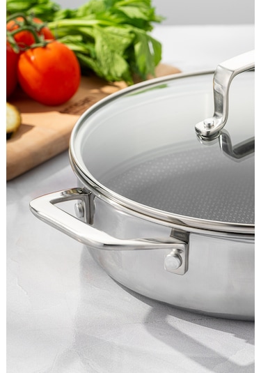 Emsan Pro Tri Ply Karnıyarık Tencere Çelik 28 Cm Gümüş