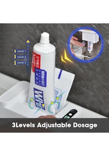 Sones Akıllı İndüksiyon Diş Macunu Sıkacağı Elektrikli Otomatik Diş Macunu Dağıtıcısı, Özellikler: Pil Gümüş