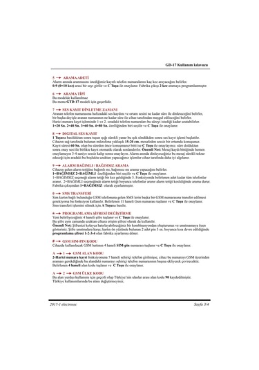 Electrosec GD-17 GSM Arama Modülü