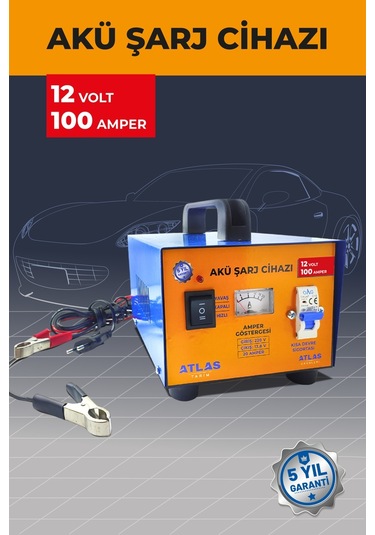 Atlas Akü Şarj Cihazı 12 Volt 100 Amper