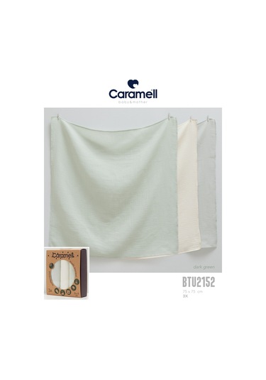 Caramell Basic Müslin 3 Lü Battaniye Btu 2152 Yeşil