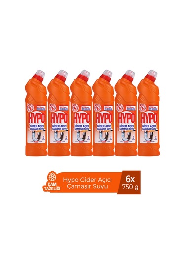 Hypo Gider Açıcı Çamaşır Suyu Çam Tazeliği 6 x 750 G