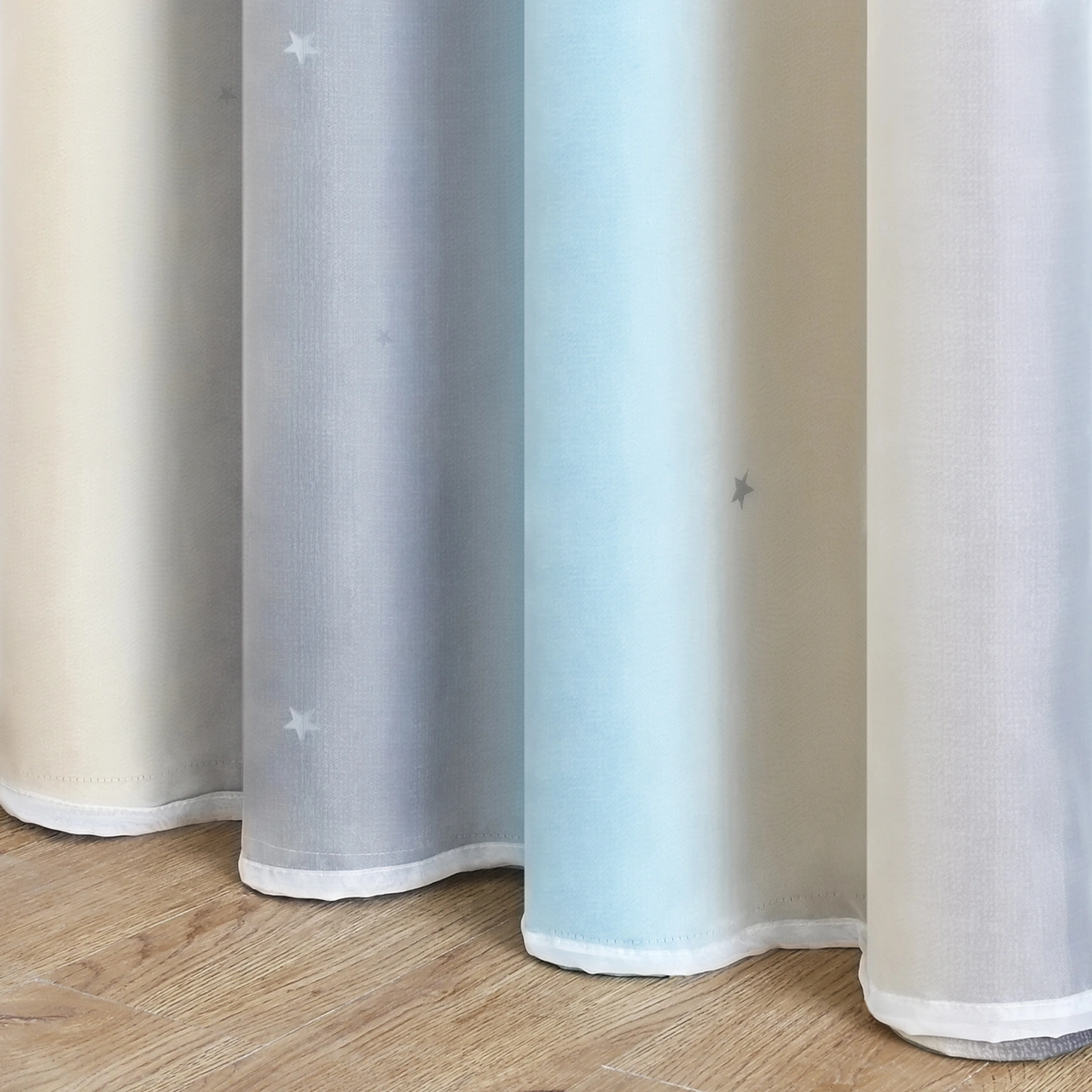 Youmex Yıldız Desenli İki Katlı Gölgelendirici Perde - Odalar İçin Isı Yalıtımı - Bej Rope İle 1 Adet 100x130cm