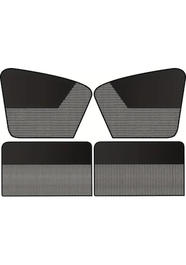 Chuangyinshop Black Magnetic Car Sunshades 4pcs Yıldız Desenli Uv Koruma Ve Isı Yalıtım Perdesi