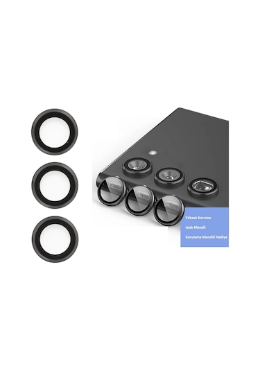 Samsung Uyumlu Galaxy S23 Kamera Lens Koruyucu - Siyah Diğer