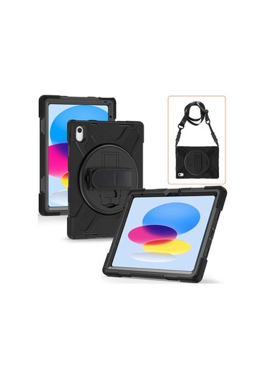 iPad Uyumlu 10. Nesil 10.9 İnç 2022 Uyumlu Kılıf Ultra Koruma Zırh Askılı Silikon Tablet Kılıfı