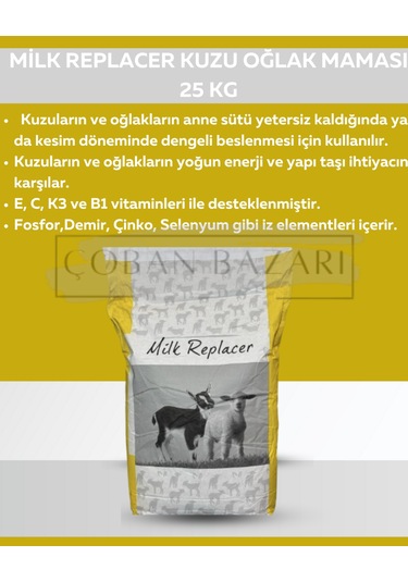 Milk Replaker Kuzu Ve Oğlak Maması 25 Kg