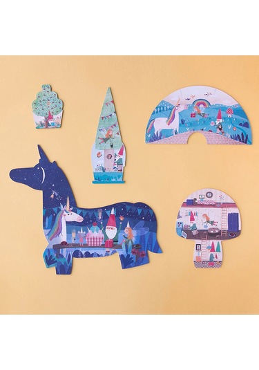 Londji Happy Birthday Unicorn Çift Taraflı Puzzle Canlı Renkler