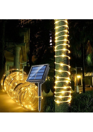 10 Metre Güneş Enerjili Hortum Led Işık Çok Renkli