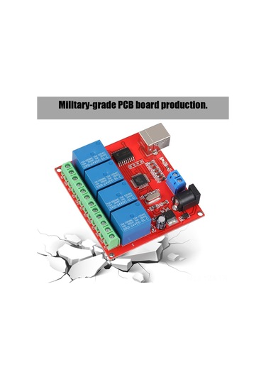 Yaozixa 4 Yollu 24v Usb Kontrollü Röle Modülü - Sabit Bağlantı, Çift Güç Girişi, Askeri Sınıf Pcb