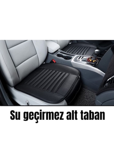 Teknomndr00266 Su Geçirmez Ön Arka Araba Koltuk Minder Deri Siyah Oto Koltuk Minderi 3'lü Oturak Örtüsü