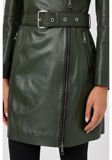 Rosana Yeşil Deri Mont Yeşil