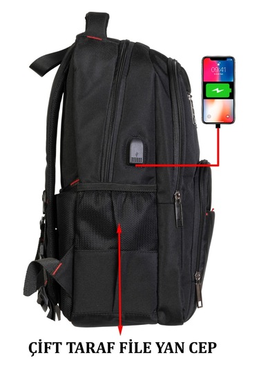 15.6" İnç Tablet Usb Bölmeli Laptop Sırt Çantası