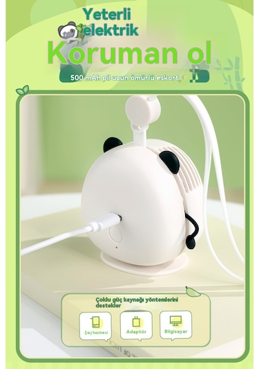 Aurora Panda El Tipi Asılıboyun Fan Usb Şarjı 1