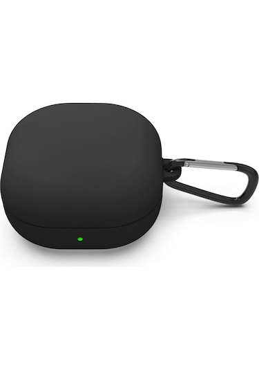 Samsung Galaxy Buds Live - Galaxy Buds Fe Yumlu Mat Silikon Kılıf+kanca Siyah
