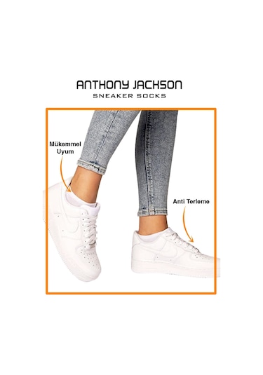 Anthony Jackson Premium Dikişsiz Unisex Sneaker Çorap 10'lu Kutu Siyah