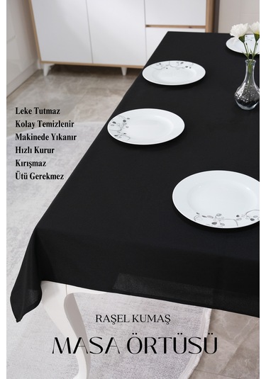 Smooth Masa Örtüsü Sofra Bezi Siyah