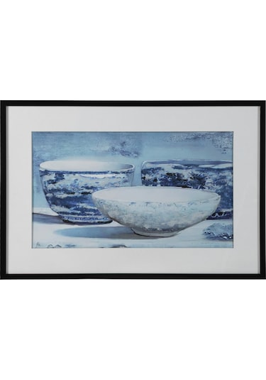 Mudo Home Blue Vessel Çerçeveli Yağlıboya Tablo 63x93 Cm