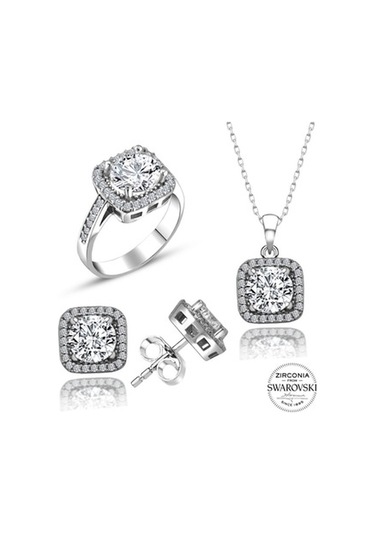 Sertifikalı Baget 3.00 Carat Swarovski 925 Gümüş Set Takım