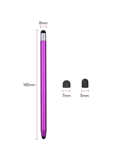 Yaozixa 4 Adet Metal Silikon Uçlu Dokunmatik Kalem - Telefon Ve Tablet İçin Çift Uçlu Hassas Dokunma, 2 Kırmızı 2 Mor