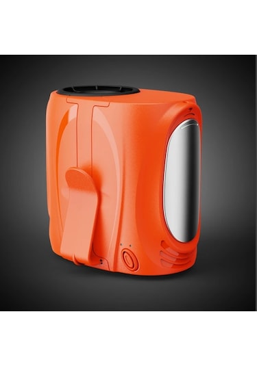 Xuweiwei Taşınabilir Bel Fanı Turuncu Metal Dekor 6 Hız 16000rpm Şarj Edilebilir 6000mah Nikel Pil Usb Şarj İç Dış Mekan Kullanımı