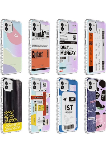 Galaxy Uyumlu A03 Kılıf Airbag Kenarlı Renkli Desenli Silikon İksp Elegans Kapak - No8 NO8