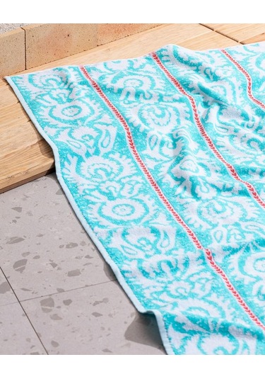 Madame Coco Herbert %100 Pamuk Plaj Havlusu 70 x 150 CM Mint Yeşili