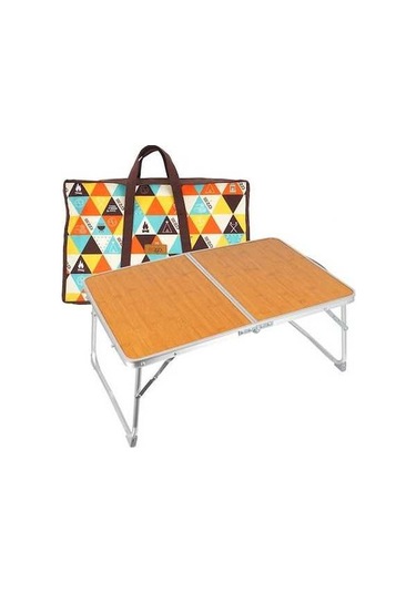 Prestigegoods Mini Katlanır Bambu Ahşap Outdoor Kamp Masa 001, Hafif Ve Pratik, Konaklama İçin İдеal Kahverengi