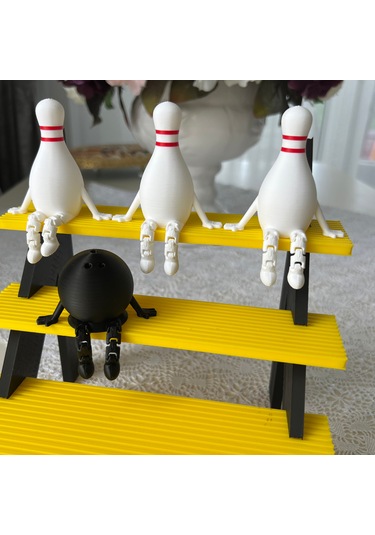 Bowling Labut & Topu Dekoratif Figür Seti Masa & Raf Süsü