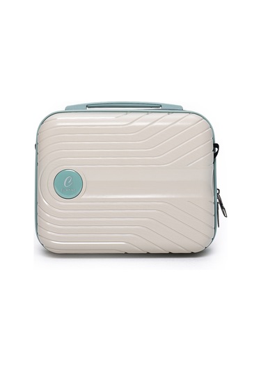 4 Lü Valiz Seti Elatae Exclusive Pro Polipropilen Kırılmaz Büyük - Orta - Kabin Boy Ve Makyaj Bej - Mavi 5239