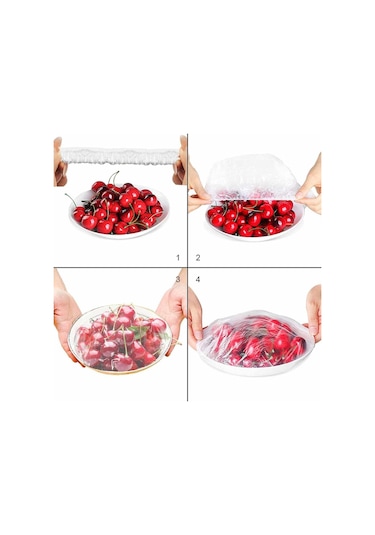 100 Adet Pratik Tazeliği Koruyan Tencere Ve Tabak Bonesi Çok Amaçlı Kapak Gıda Bonesi