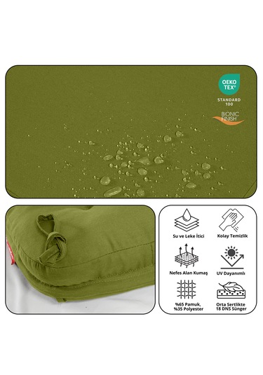 Xpermate Çift Kat Sandalye Minderi 42x42x8 Yeşil