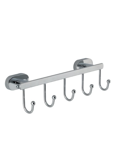 Çelik Banyo Paslanmaz Pirinç Zirve 5 Li Askılık Gri