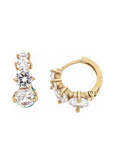 Masaliko Trend Gümüş Küpe - 925 Ayar Gümüş, Halka Küpe, Altın Kaplama Altın