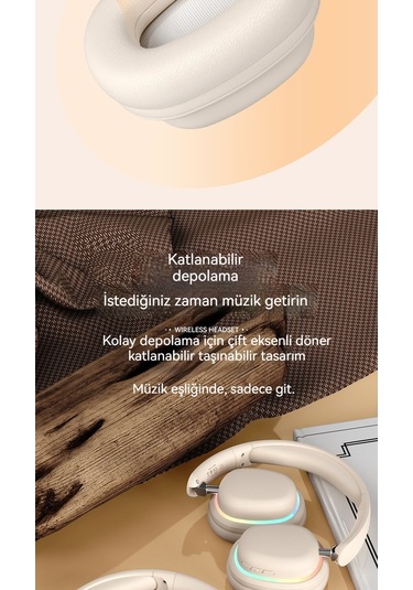 Bluetooth Kulaklık Kablosuz Işık Yayan Oyun Kulaklık Süper Uzun Pil Ömrü Cep Telefonu Kulaklık