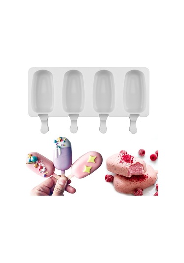 Hangfox 8'li Elips Şekilli Gıda Kalitesi Silikon Dondurma Kalıbı - Çikolata Ve Dondurma Yapımı, Kolay Kullanım, Dayanıklı Malzeme