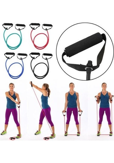 Sarı Yoga Fitness Çekme Halatı 5 Seviye Güç Eğitimi İçin Elastik Direnç Bandı Sarı