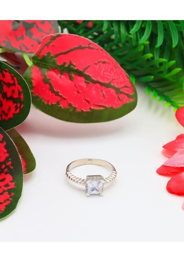 Baget Zirkon Taşlı Tektaş Kadın Gümüş Yüzük 201021358 - 555170603