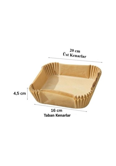 Tüm Modeller İçin 100 Adet Kare Model Hava Fritözü Airfryer Pişirme Kağıdı Yağsız Firitöz