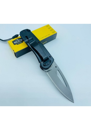 Buck Marka Ahşapkasa Miniceplik Anahtarlıklı Çakı //15cm-x45 Gri - Kahverengi