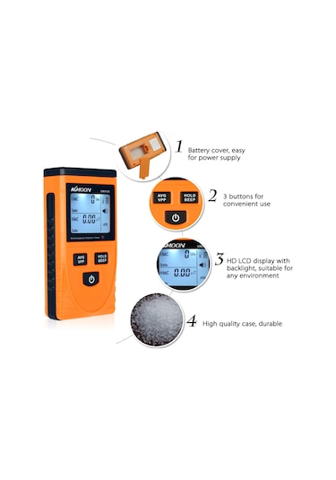 Dijital Lcd Elektromanyetik Radyasyon Dedektörü Metre Dozimetre Test Cihazı Sayaç