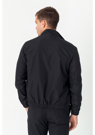 Erkek Rahat Kesim Beli Lastili İçi Astarlı Klasik Baharlık Mont Siyah