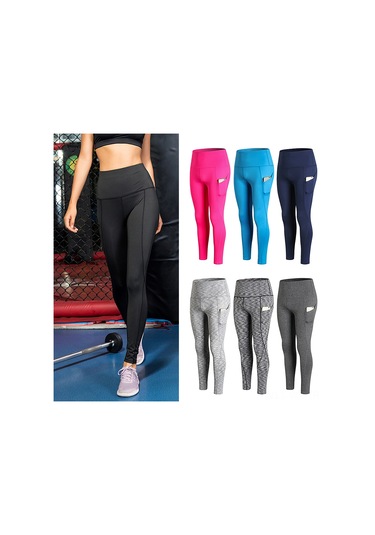 Wezone Yüksek Bel Yoga Taytı: Hızlı Kuruma, Esnek Ve Cep Detaylı Spor Legging Gri Renk Renkli Gri