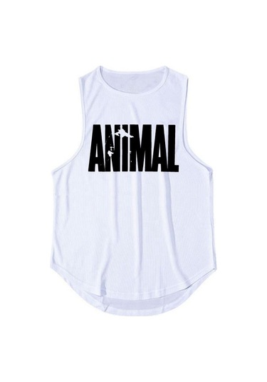 Beyaz Spor Salonu Tank Top Erkek Vücut Geliştirme Yeleği File Fitness Giyim Kas Kolsuz Gömlek Antrenman Açık Yan Kesim Atletler