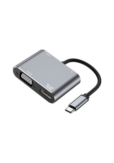 Cbtx 4'ü 1 Arada Type-c Bağlantı İstasyonu Taşınabilir Usb-c Hub Adaptörü Type-c Ayırıcı - Usb 3.0+hd+vga+usb-c